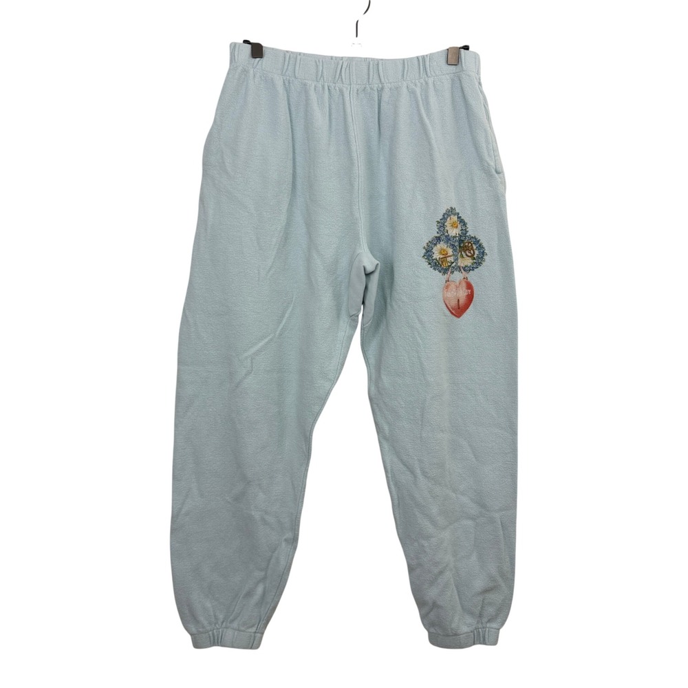 Boys Lie Sweatpants Womens XL Blue Handle With Care Graphic Cherub Joggers